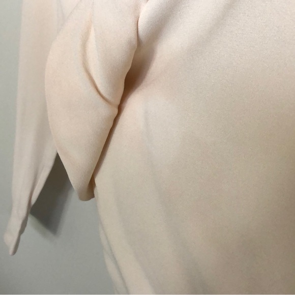 ATLEIN Draped Peplum Blouse Asymmetric Cream FLAWS 36/US6 - Picture 9 of 15